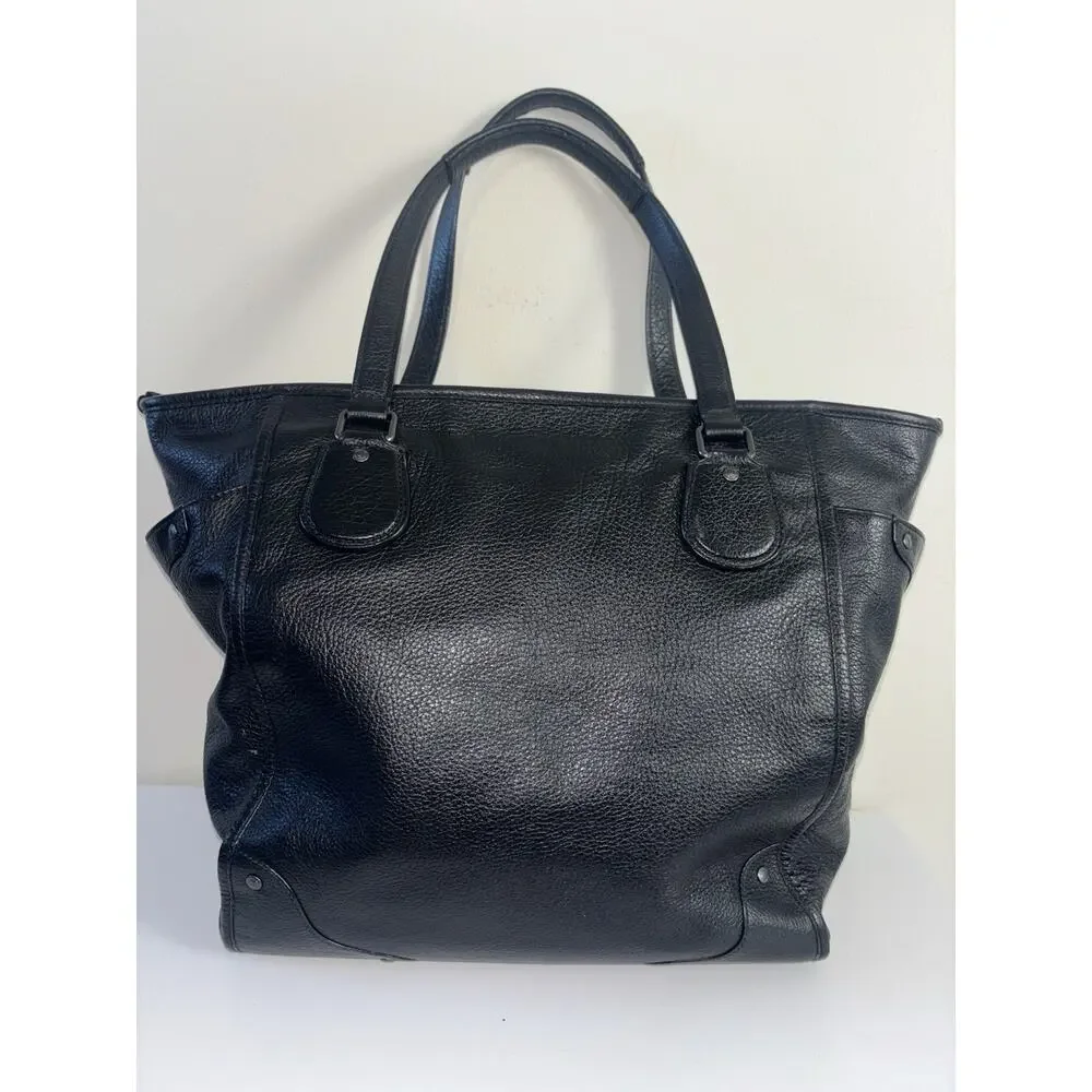 Coach Mickie Tote Black Pebbled Leather F34039 Shoulder Hobo Tote Gunmetal - Picture 3 of 12